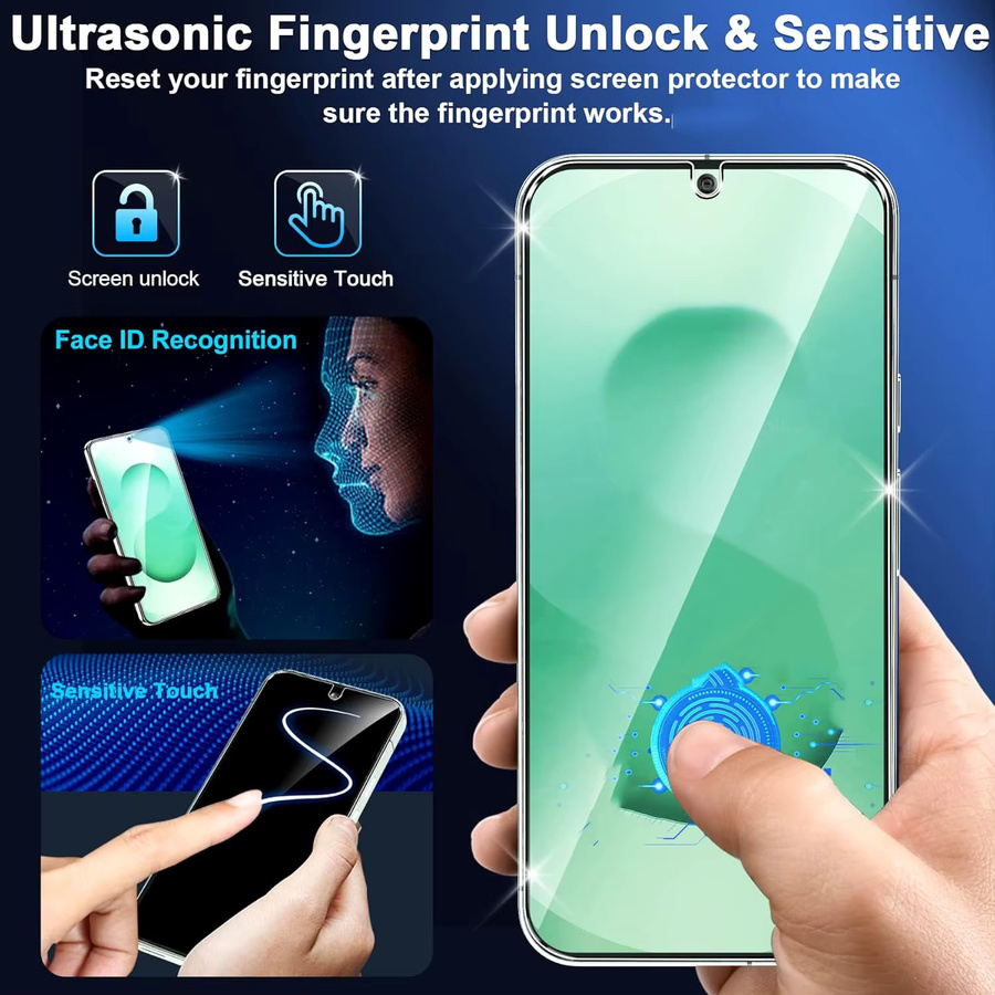 6in1 Displayschutzfolie aus gehärtetem Glas mit Objektivschutz für Samsung Galaxy A57 A37 A17 A07 A35 A55 A16 A36 A56, transparent - Bild 3