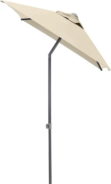 Kettler Marktschirm EASY PUSH mit UPF 50+ und PU-Beschichtung, Farbe Anthrazit-Natur, B/T/H: 210 x 150 x 250 cm - Bild 1