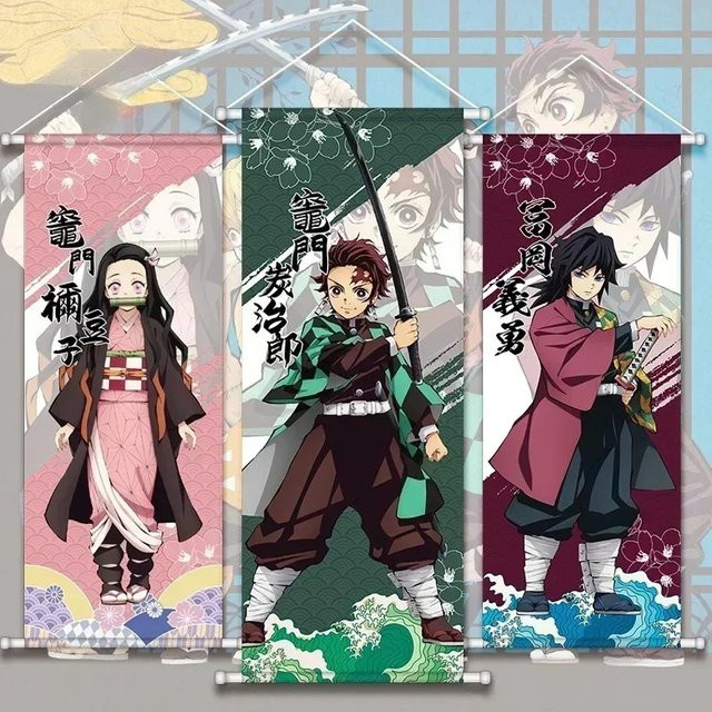Demon Slayer Anime Wandbehang mit Tanjirou und Nezuko als Leinwand Poster in Mehrfarbig - Bild 1
