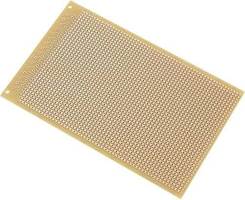 TRU Components Europlatine SU527466 aus Hartpapier, Farbe: Gelb, B: 10 cm, L: 16 cm, 35µm, Rastermaß 2.54mm - Bild 1