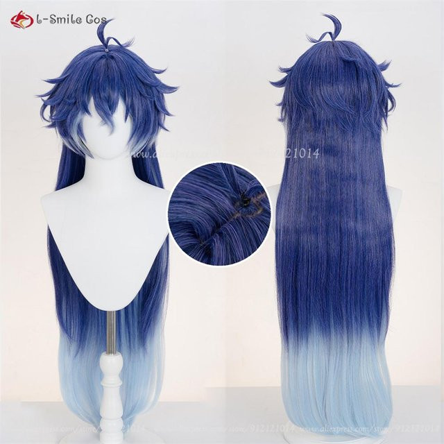 Kyryll Chudomirovich Flins Cosplay Perücke, 90 cm, blauer Farbverlauf, Synthetikhaar - Bild 1