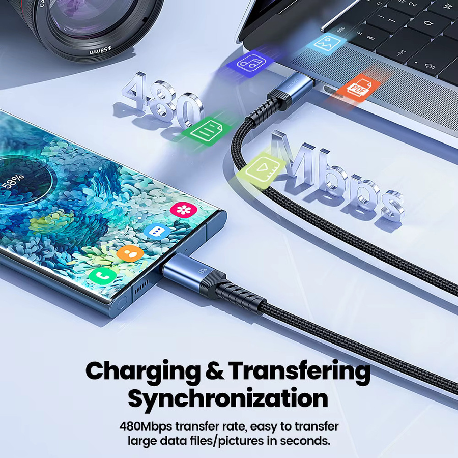 Toocki 100 W USB-auf-Typ-C-Kabel für schnelles Laden und Datenübertragung - Bild 4