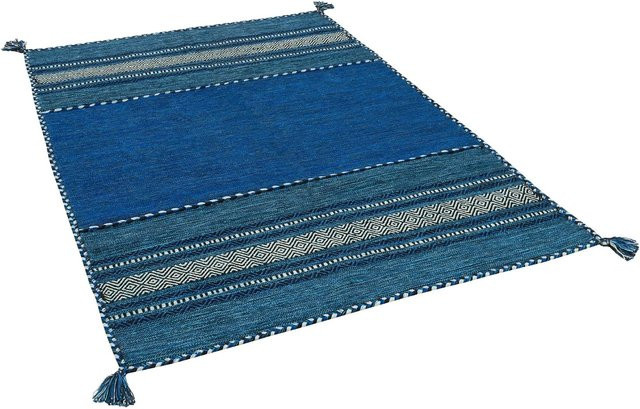 Pergamon Natur Teppich Kelim Navarro Blau B: 120 cm, T: 180 cm - Bild 1