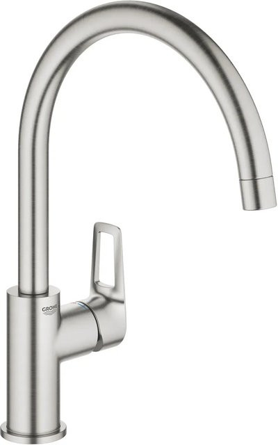 Grohe QuickFix Einhand-Spültischarmatur Start Loop in Supersteel mit schwenkbarem Auslauf - Bild 1