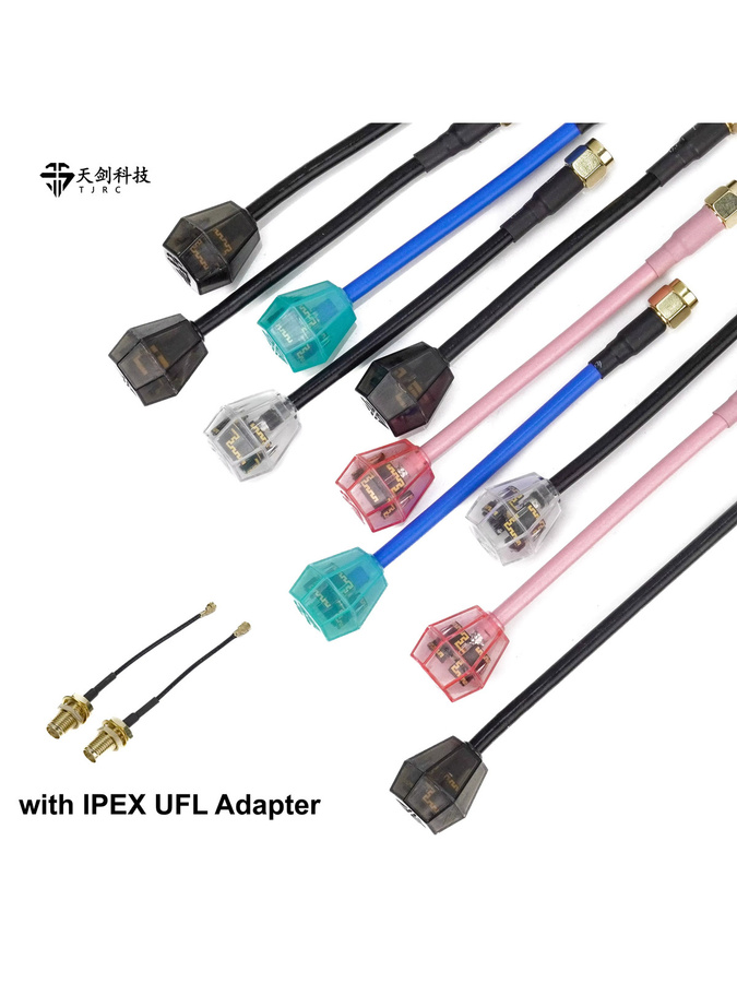 TJRC SkyCityFP FPV 5.8G Antenne LHCP mit IP EX UFL Adapter für O4 PRO Drohnen Langstrecken Übertragung, Blau/Mehrfarbig - Bild 1