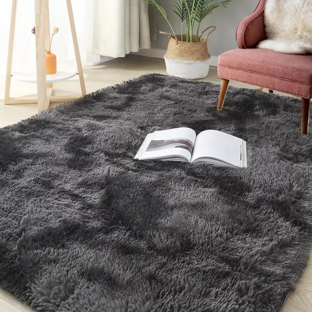 Flauschiger Teppich von Yiran Furniture in Grau für Wohnzimmer, Schlafzimmer oder Flur, B/T: 60 x 160 cm - Bild 1