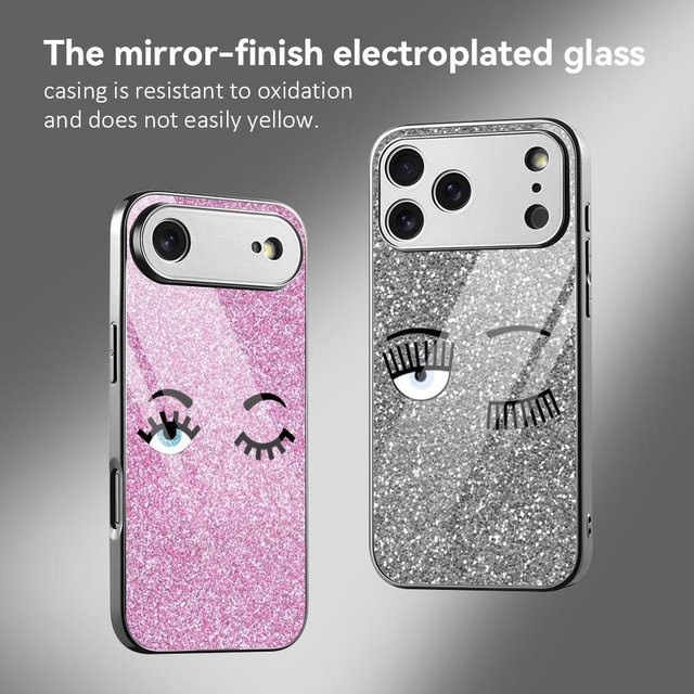 Ferragni Handyhülle für iPhone 17 16 15 14 13 12 Pro Max Plus mit galvanisiertem Metall-Bumper in Pink, stoßfeste Hülle - Bild 1