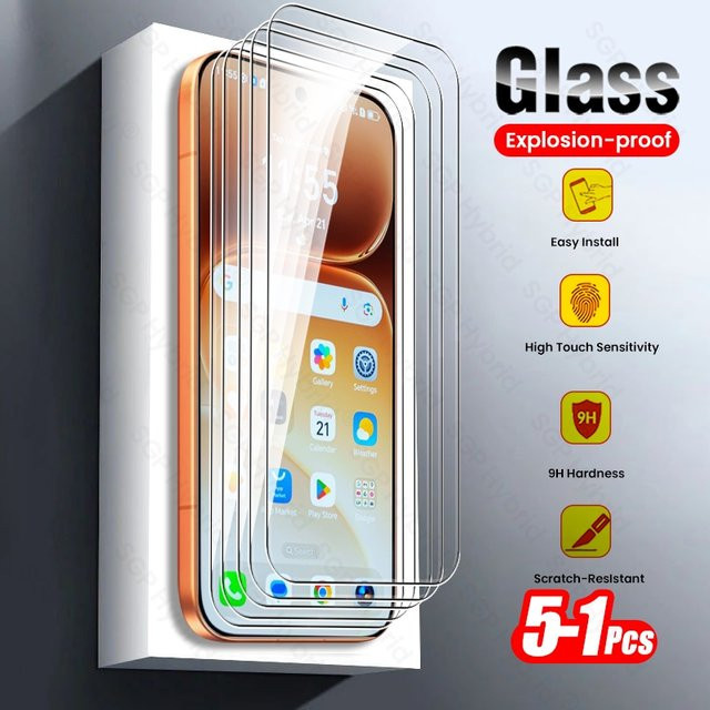Honer 5er-Pack Kristallklares Hartglas-Displayschutzglas für Honor 600 Pro 5G, Transparent - Bild 1