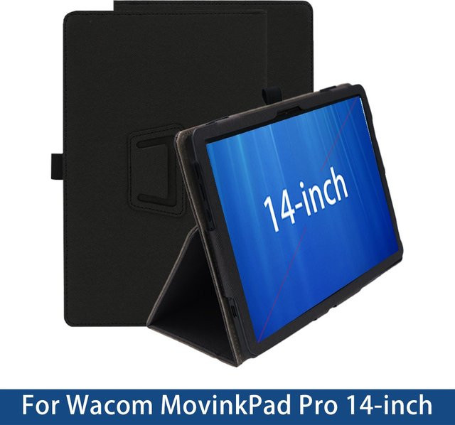 YOUQEEC Schutzhülle für Wacom MovinkPad Pro 14 Zoll in Schwarz mit Klappständer, Stifthalter und Handgelenkschlaufe - Bild 1