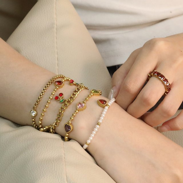 LUXUKISSKIDS Armband, Edelstahl, Herzförmig, Gold, Damen - Bild 1