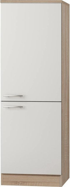 Optifit Küchen-Midischrank Dakar286 für Kühlschränke in Weiß-Eiche, B/T/H: 60 x 60 x 174,4 cm - Bild 1