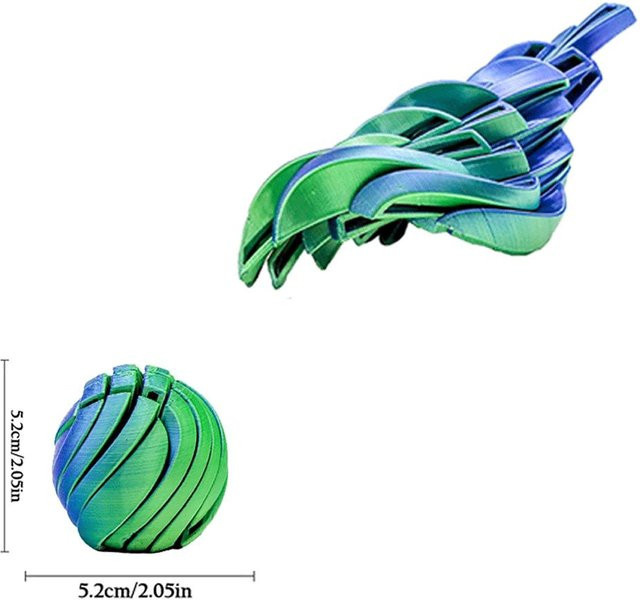 3D-gedruckter Ball Fidget Twist Kugel, Rotierendes Design - Bild 1