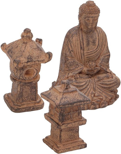 Handbemalte Buddha Statue von GoolRC in Braun für Meditation und Dekoration im Büro oder Zuhause - Bild 1