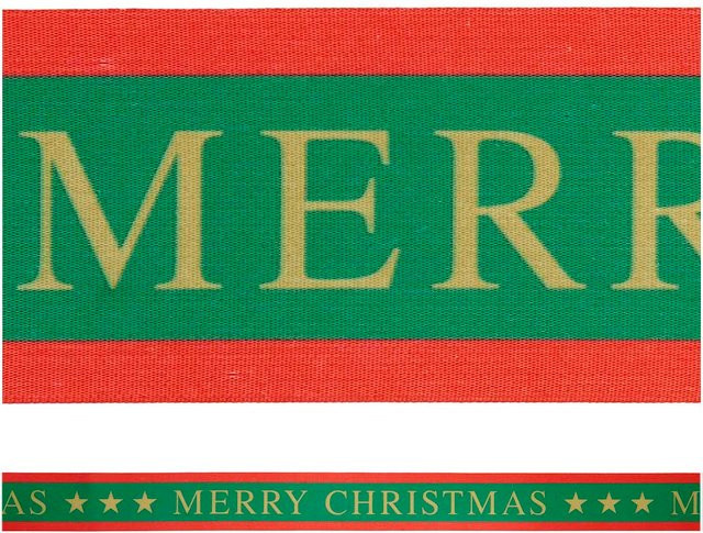 Rico Design Paper Poetry Taftband Merry Christmas in Rosa-Gold mit pinken und goldenen Akzenten, Breite: 58 mm, Länge: 3 m - Bild 1