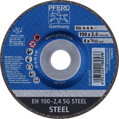 PFERD Trennscheibe EH 100mm gekröpft SG STEEL für Metall, Blau, 25 Stück - Bild 1
