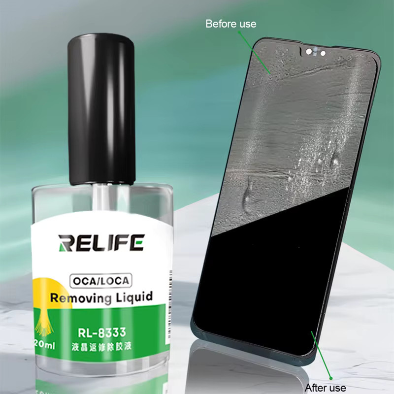 RELIFE RL-8333 LCD-Bildschirm-Reparatur-Kleberentferner zur Reinigung von BGA, PCB und IC-Chips, 20 ml, transparent - Bild 2