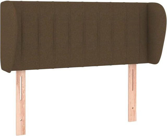 vidaXL Kopfteil mit Ohren in Dunkelbraun aus Stoff, B/T/H: 103 x 23 x 78/88 cm - Bild 1