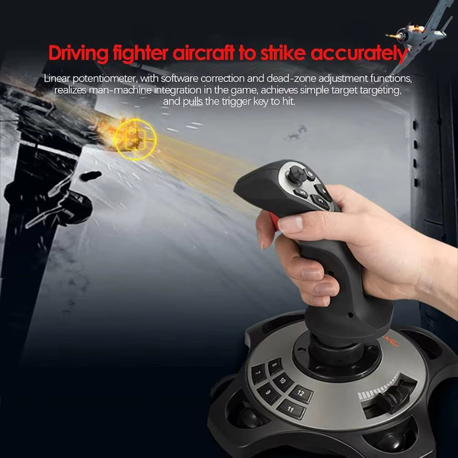 PXN-2113 Pro Joystick Flugsimulator Gamepad Controller für PC in Schwarz - Bild 2