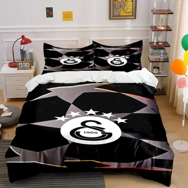 Bettwäsche-Set Galatasaray-Emblem mit Sternen von Atlantic Textile Factory, Farbe Schwarz, B/H: 260 x 240 cm - Bild 1