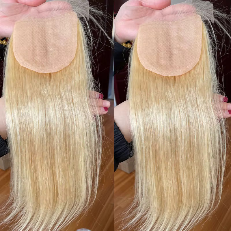 eseewigs Lace Closure Brasilianisches Echthaar, glatt, Blond, 4x4 - Bild 2