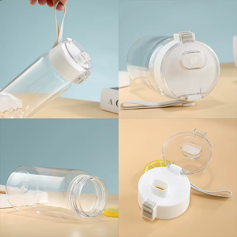 Potdemiel CR7 Ronaldo Sport-Trinkflasche für Kinder, transparenter Wasserbecher mit Flip-Verschluss, 460 ml - Bild 1