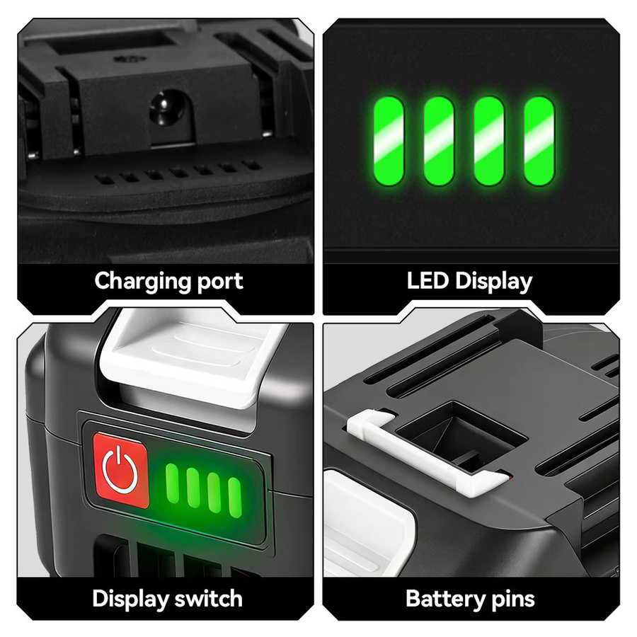 ONEVAN Lithium-Ionen-Akku mit Ladegerät für Makita 21V Elektrowerkzeuge, 15000mAh, Schwarz - Bild 3