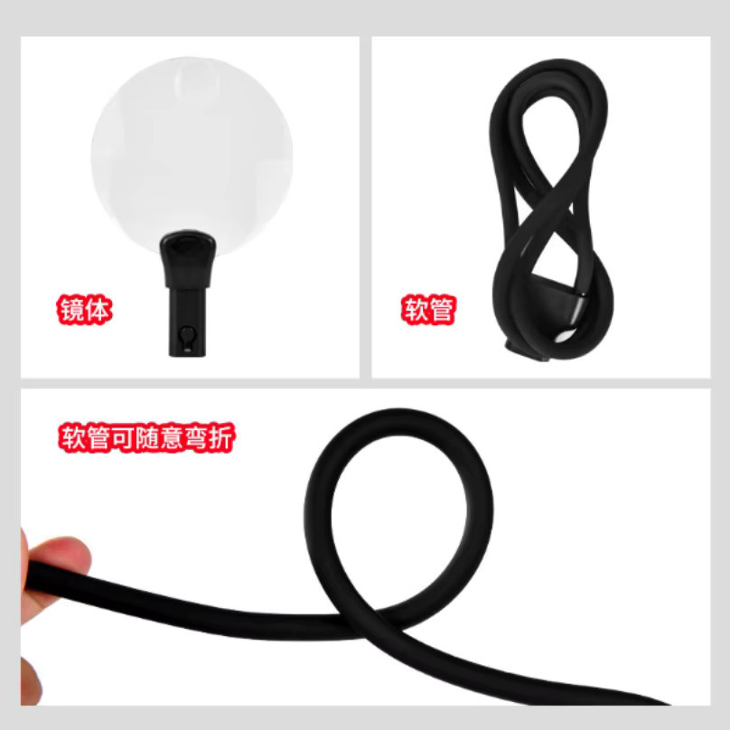 DUTRIEUX 2-in-1 Kopfband-Lupe mit Freihandhalterung und verstellbarem Ständer, 3X und 10X Vergrößerung, Schwarz - Bild 2