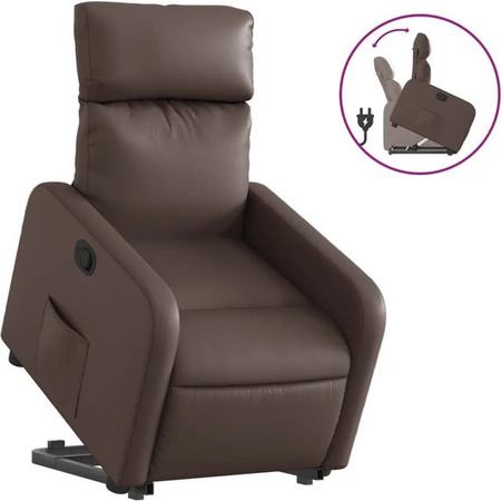 vidaXL Relaxsessel mit elektrischer Aufstehhilfe in Braun aus Kunstleder