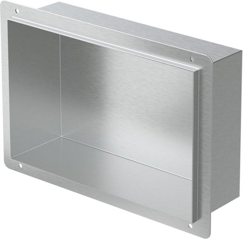 LuxeBath Duschnische aus Edelstahl in Silber als Unterputz Wandnische B: 30 cm, T: 20 cm, H: 10 cm - Bild 2