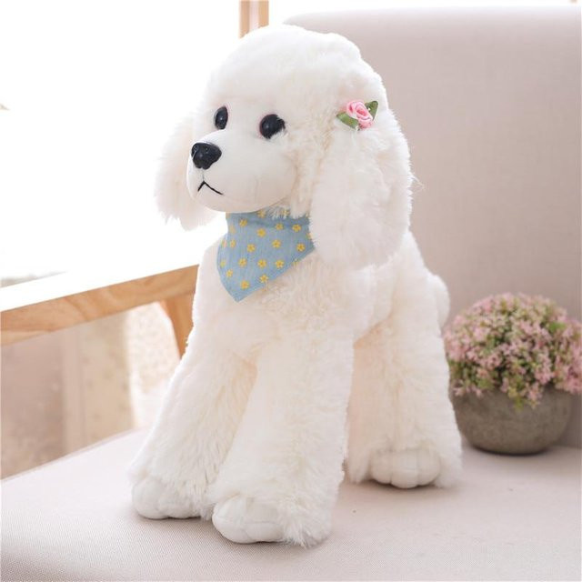 Warm Sunshine Teddy Hund Puppe Pudel, Plüschtier, 25 cm, weiß - Bild 1