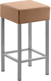 Mayer Sitzmöbel Barhocker 1113 in Braun mit silbernem Metallgestell, B/H/T: 34 x 65 x 34 cm - Bild 1