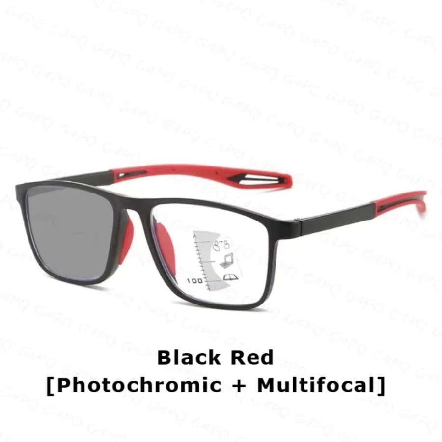 3in1 Photochrome Multifokale Lesebrille, Vollrand, Rechteckig, TR90, Schwarz, Herren - Bild 5