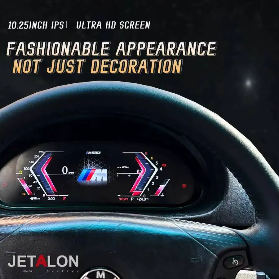 Jetalon Digitales Dashboard Cluster für BMW E46 mit 12,3 Zoll LCD Display, Android Auto und Carplay, Schwarz - Bild 2