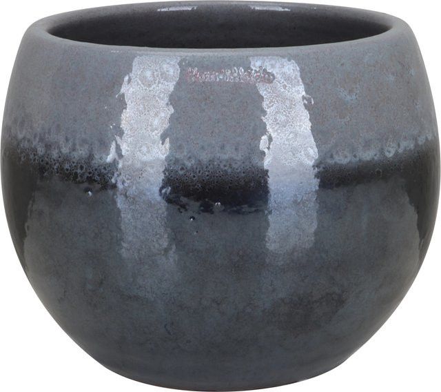 A.H.G. Übertopf Luxa Keramik Anthrazit Glasiert Rund Durchmesser: 12 cm, Höhe: 11 cm - Bild 1