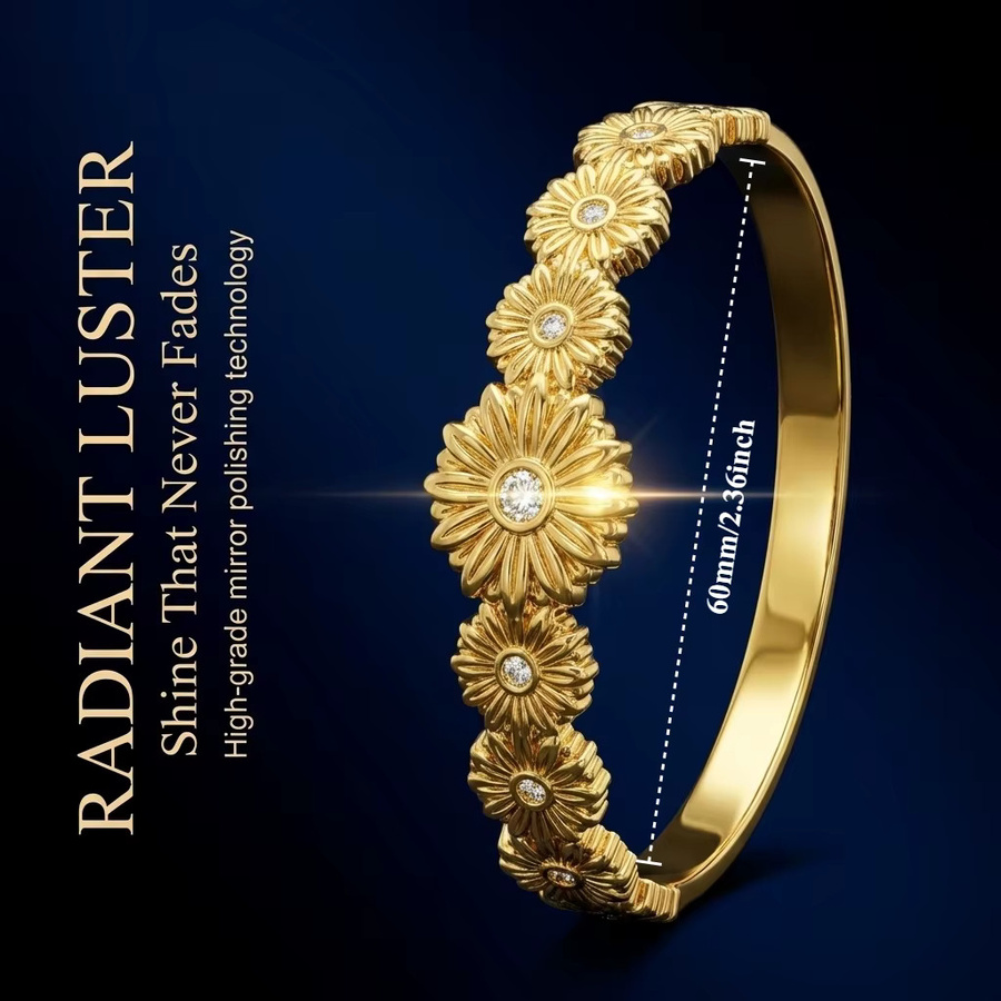 JP One Armband, Edelstahl, Gold, Zirkonia, Damen, 60 mm - Bild 5