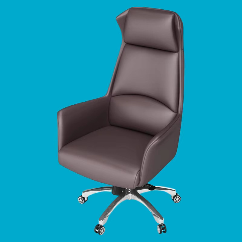Drehbarer Luxus-Bürostuhl von DUTRIEUX aus Kunstleder mit Armlehnen und Rollen für Home-Office und Studium in Schwarz oder Braun - Bild 2