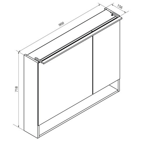 Fackelmann Spiegelschrank B.Paris mit LED-Beleuchtung und Steckdose, Schwarz Matt / Eiche, B/H/T: 90 x 71,8 x 15,6 cm - Bild 3