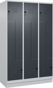 C+P Z-Spind Classic PLUS mit 6 Fächern und Sockel, Grau/Anthrazit, H: 195 cm, B: 120 cm, T: 50 cm - Bild 1