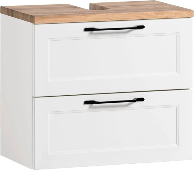 Held Möbel Unterbeckenschrank Padua Landhausstil in mattWeiß-Weiß, Breite: 60 cm, Höhe: 54 cm, Tiefe: 35 cm - Bild 1