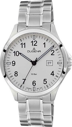 Dugena Armbanduhr, Quarz, Edelstahl, Weiß, 41 mm, Herren - Bild 1