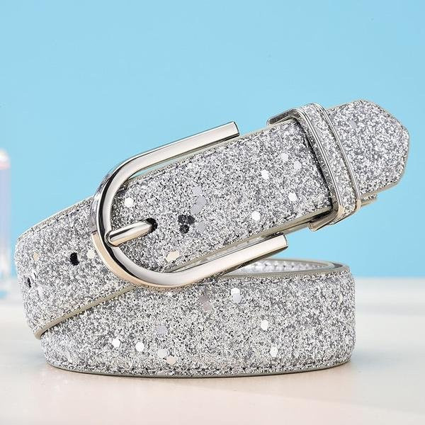 Gürtel Leder, Silber, Damen, 100 cm - Bild 1