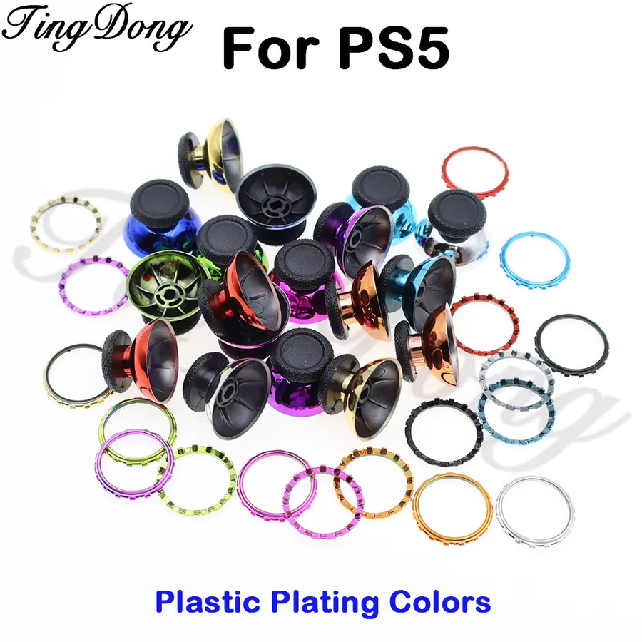 TingDong 3D-Analog-Joystick-Kappen mit Akzentringen für PS5-Controller, Multicolor - Bild 2
