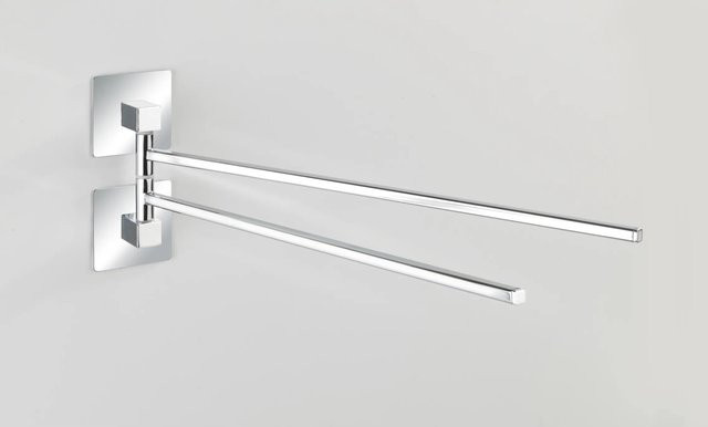 Wenko Turbo-Loc Handtuchhalter Quadro aus Edelstahl in Silber, B/T/H: 40 x 6,5 x 14,5 cm - Bild 1