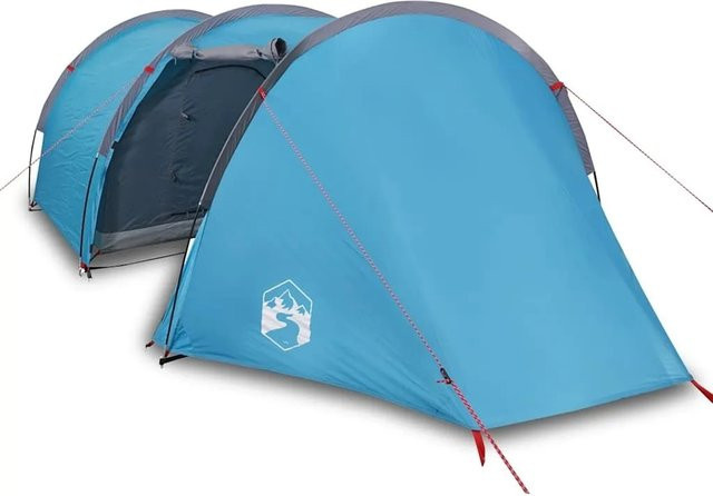 Furnicato Campingzelt Tunnel Blau, 4 Personen, B/T/H: 405 x 170 x 106 cm - Bild 1
