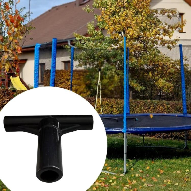 5 Stück Trampolin-Sicherheitsnetzstangen Endkappen T-förmige Rohrhülse Schnellverbinder Fitting für Outdoor und Home in Schwarz - Bild 7