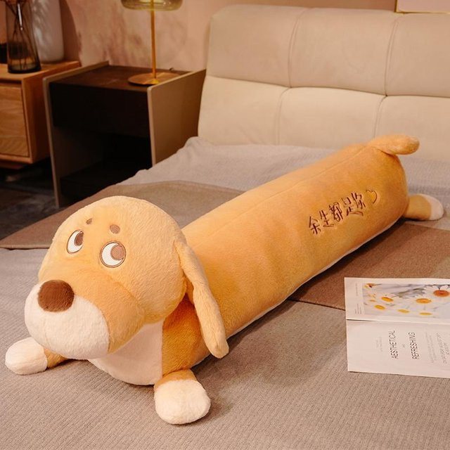Yiran toy Dackel Hund Stofftier Plüsch, Körperkissen, 100cm, Braun - Bild 1