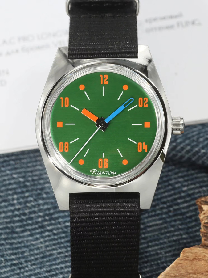 VITEMPORA Armbanduhr Handaufzug, Edelstahl, 36 mm, Grün, Herren - Bild 7