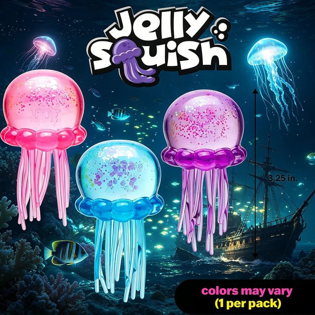 Needoh Fuzz Ball Jellyfish Squishy Blind Box, Quetschspielzeug - Bild 1