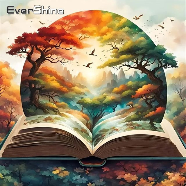 EverShine Diamond Painting Set Landschaft Abstrakt Wandkunst DIY Mosaik Malerei für Anfänger, Mehrfarbig - Bild 1