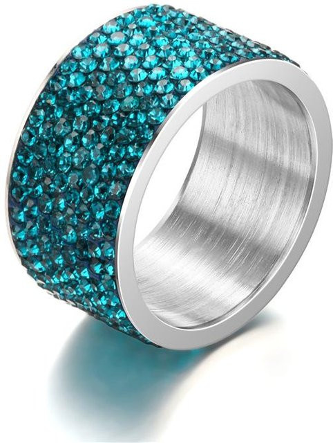 T-fengxinzi Edelstahlring, Diamant, Damen - Bild 1